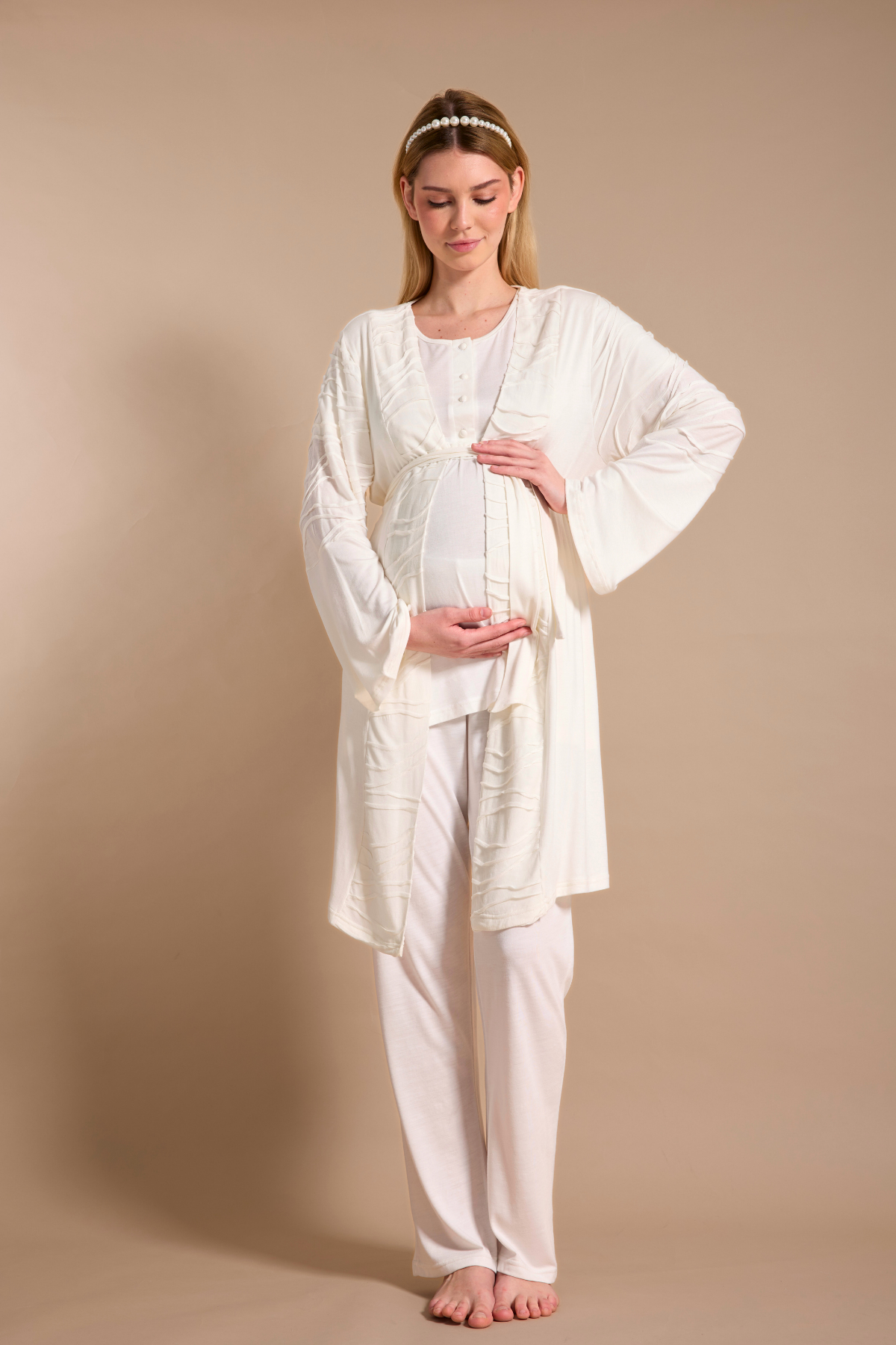 Viskon Sabahlıklı Lohusa Pijama Takımı 718