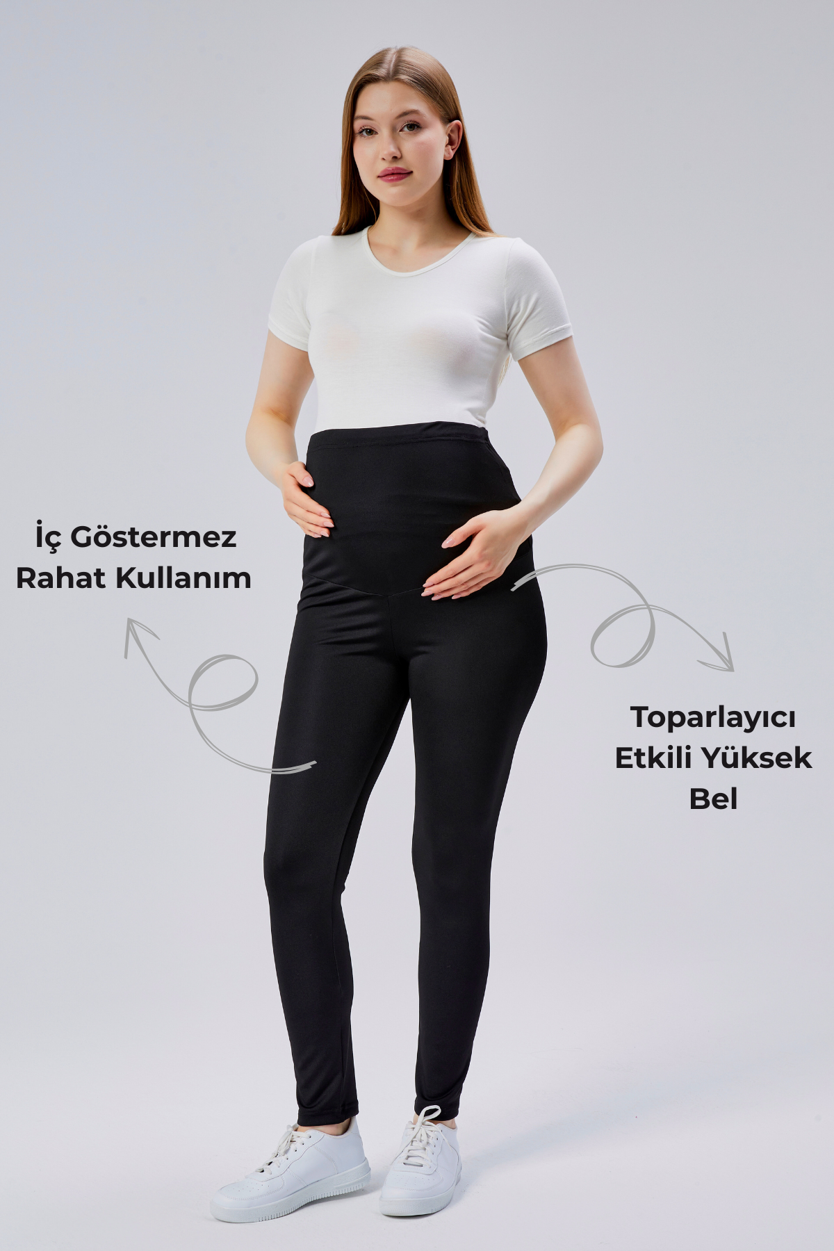 Toparlayıcılı Ayarlanabilir Bel Hamile Tayt