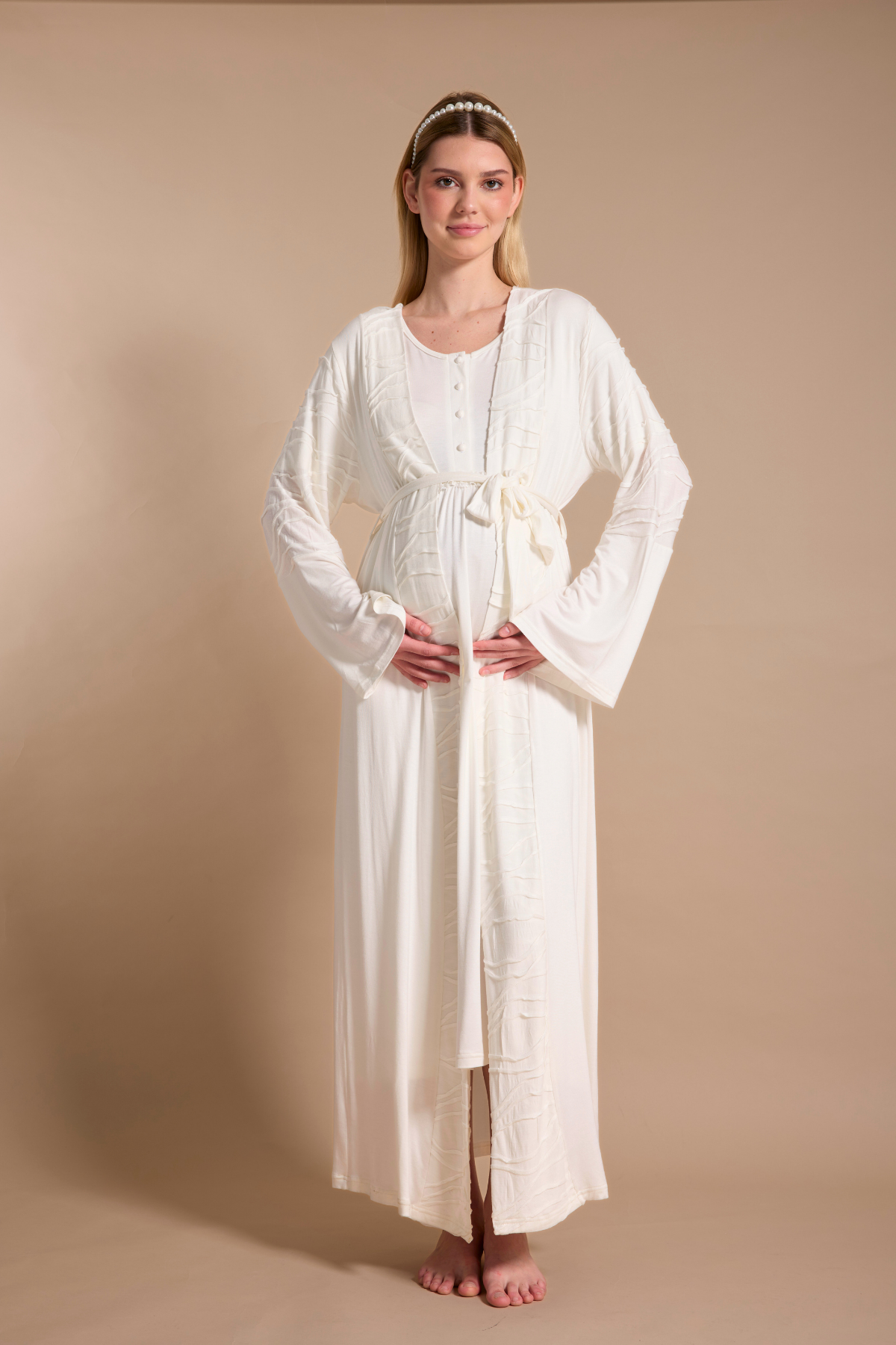 Viskon Sabahlıklı Lohusa Gecelik Takımı - 716