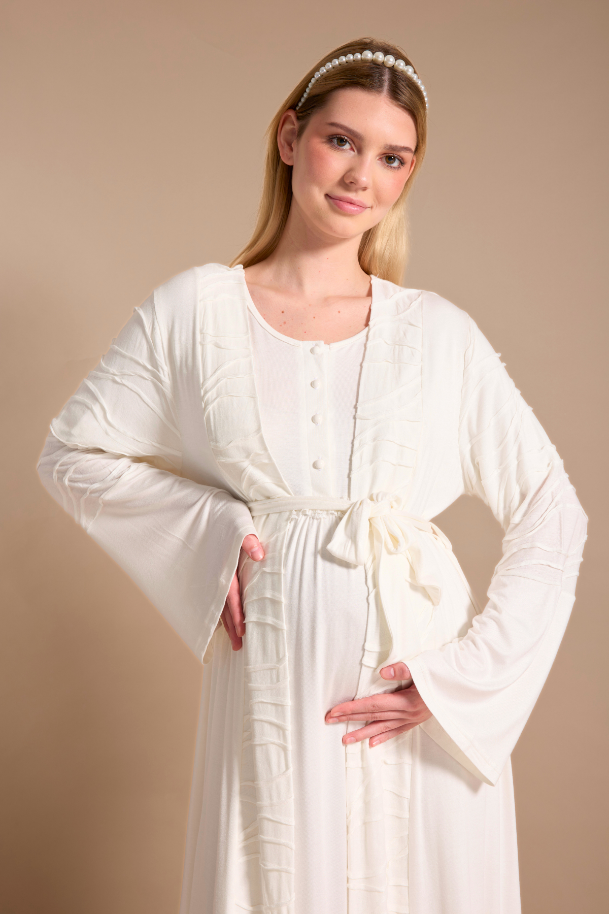 Viskon Sabahlıklı Lohusa Gecelik Takımı - 716