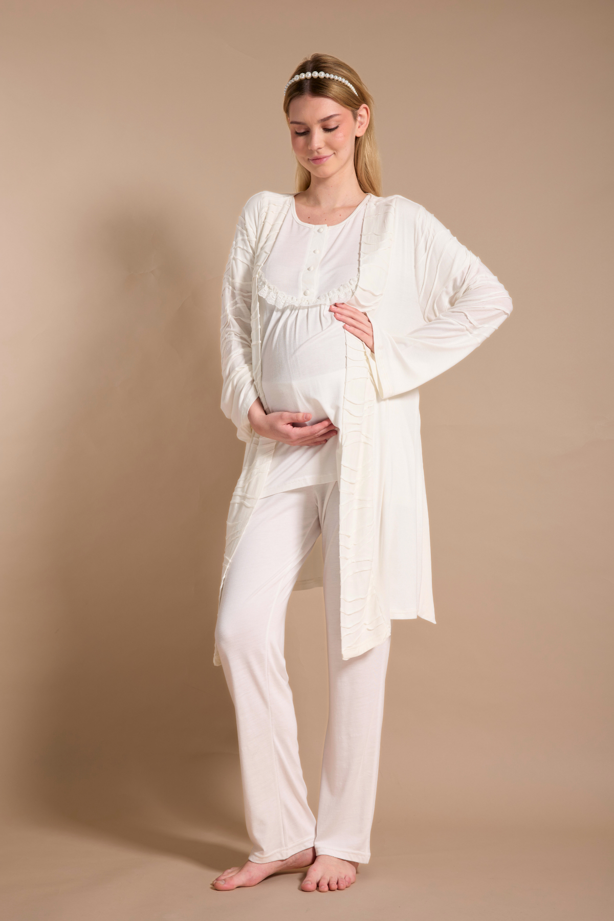 Viskon Sabahlıklı Lohusa Pijama Takımı 718