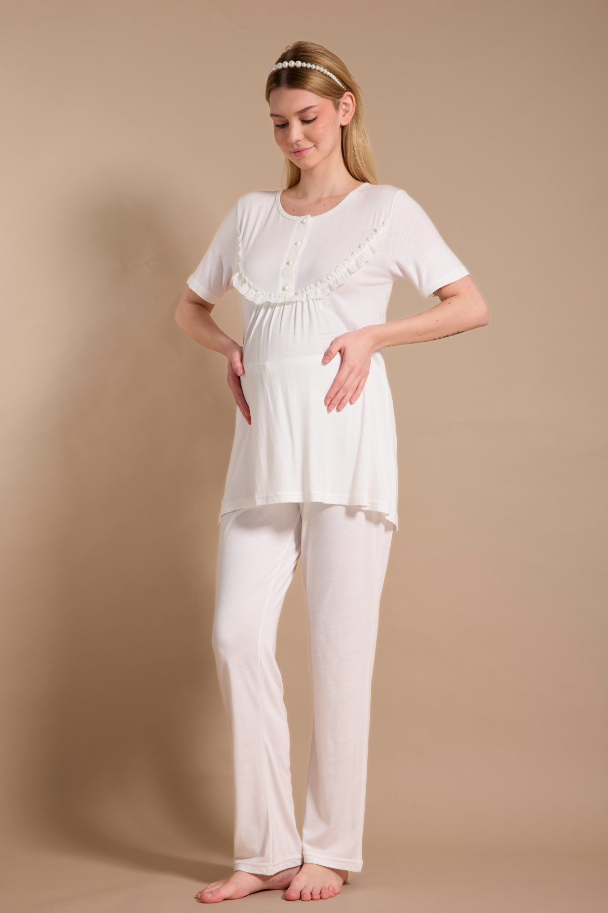 Viskon Sabahlıklı Lohusa Pijama Takımı 718