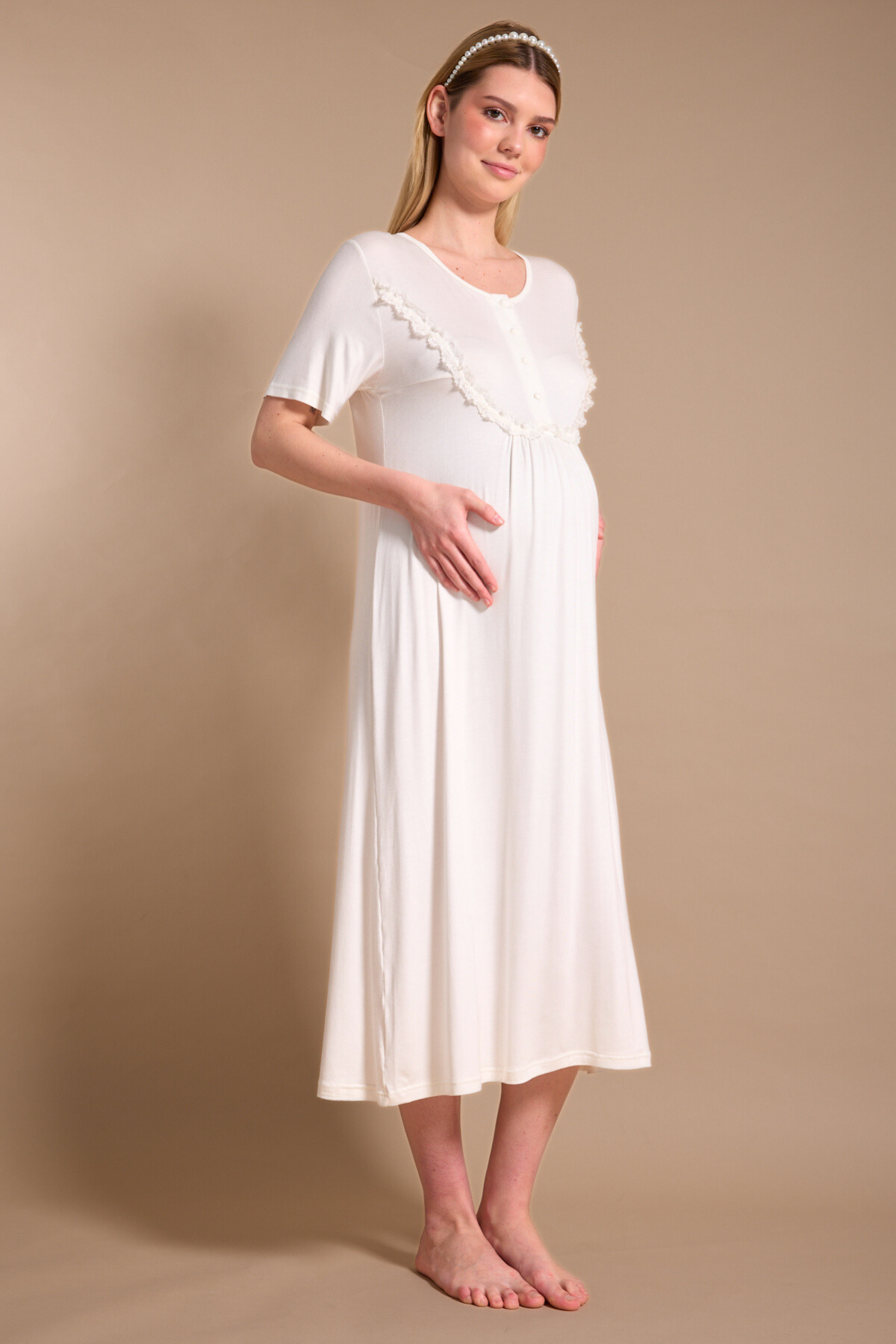 Viskon Sabahlıklı Lohusa Gecelik Takımı - 716