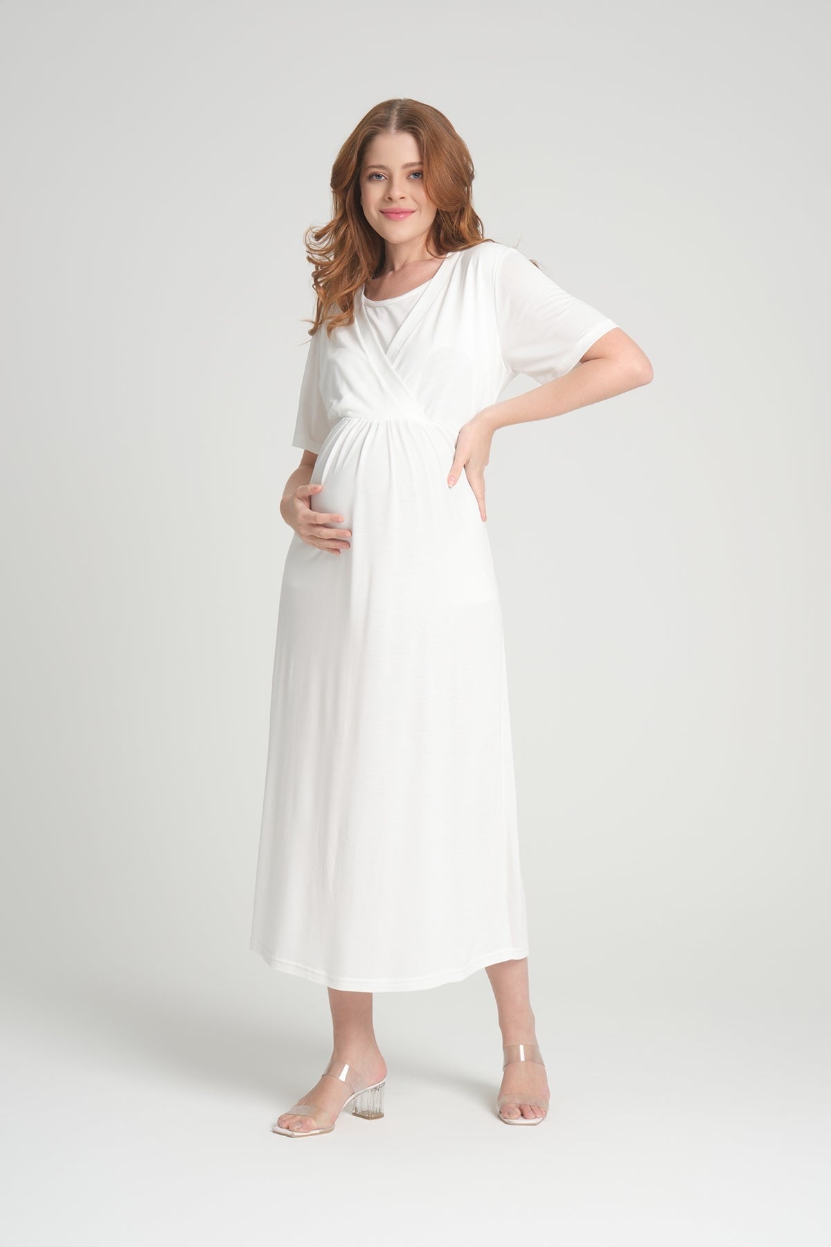 Yumuşak Dokulu Jakar Sabahlıklı Lohusa Gecelik Takımı - 541