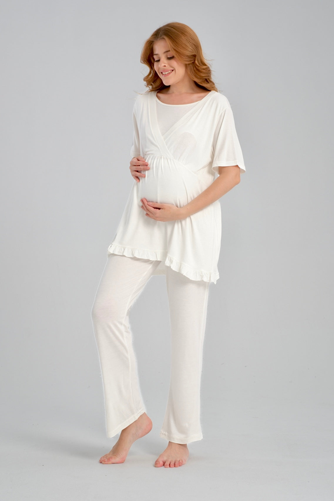 Jakar Sabahlıklı V Yaka Emzirme Özellikli Lohusa Pijama Takımı 540
