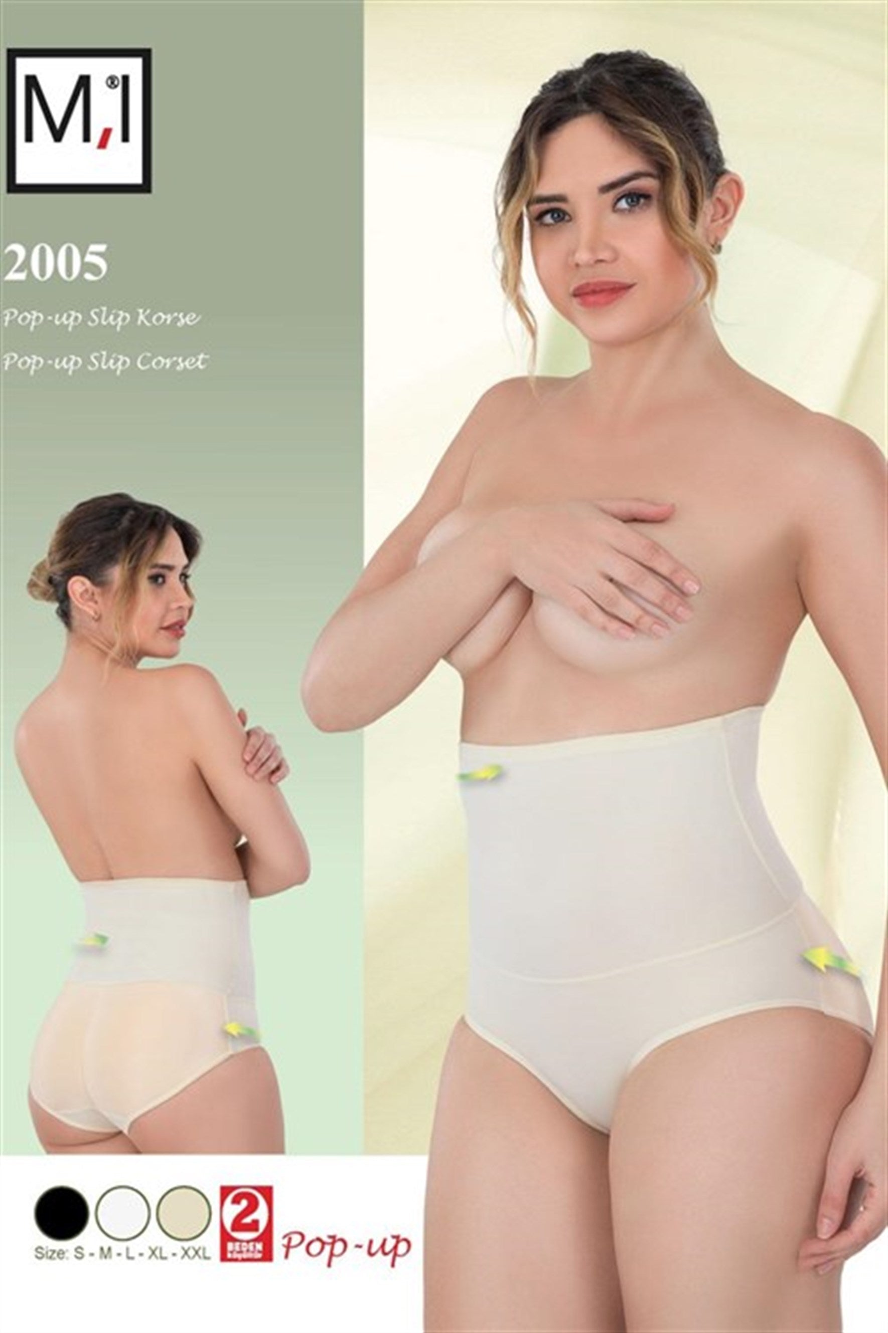Emay 2005 Yüksek Bel Slip Pop-up Lohusa Korse - Rimel Homewear