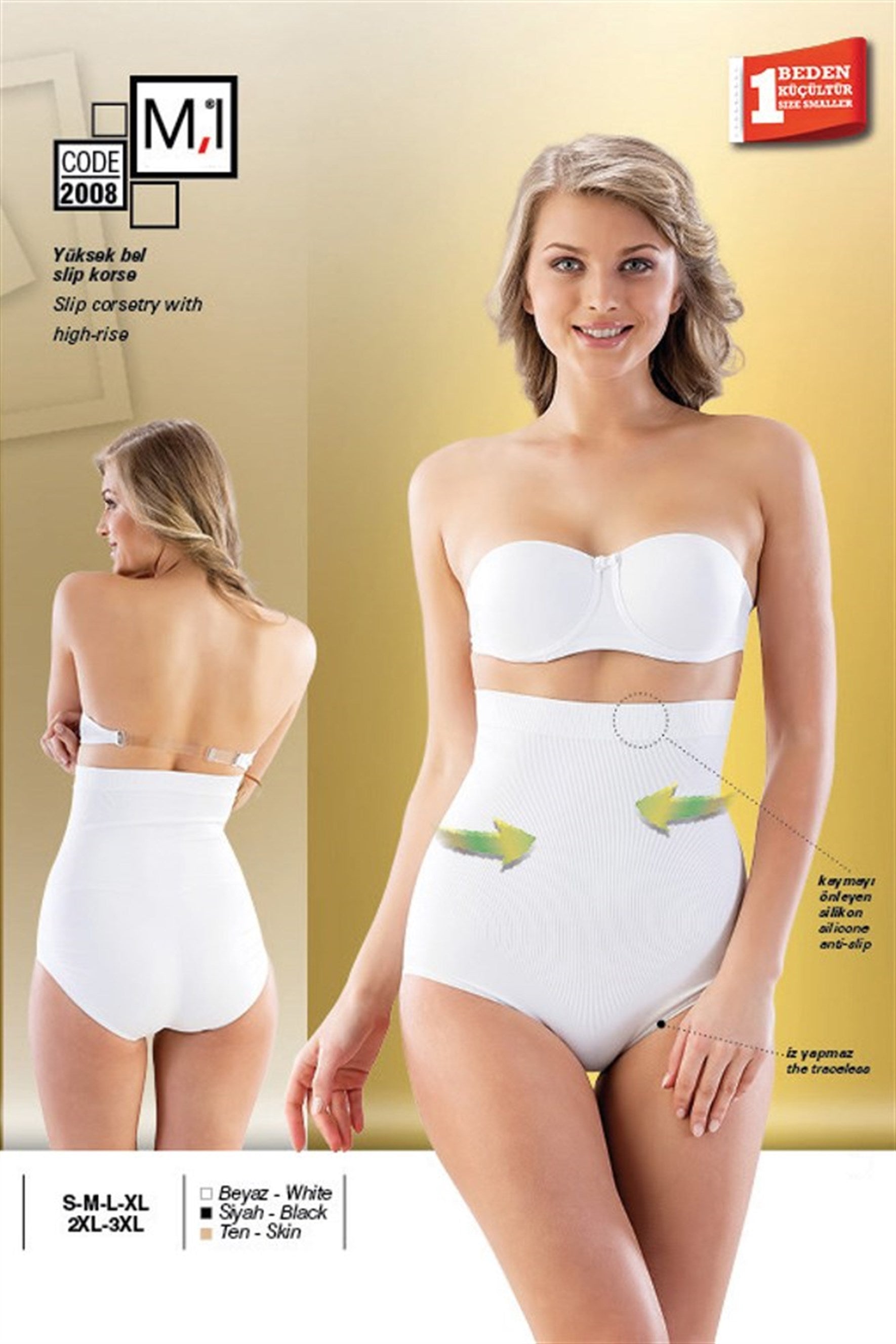 Emay 2008 Dikişsiz Yüksek Bel Slip Lohusa Korse - Rimel Homewear