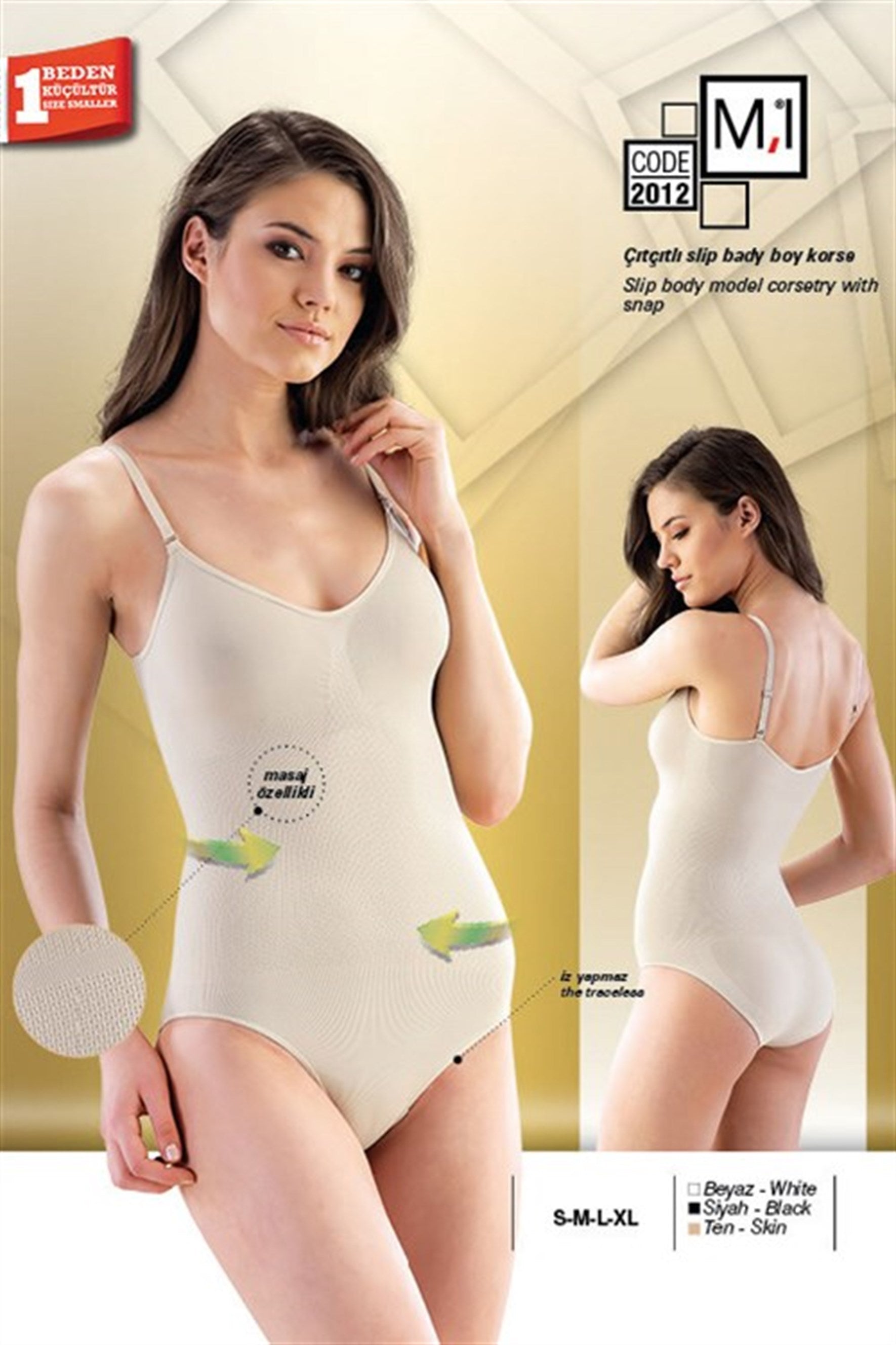 Emay 2012 Dikişsiz Çıtçıtlı Slip Boy Lohusa Korse - Rimel Homewear