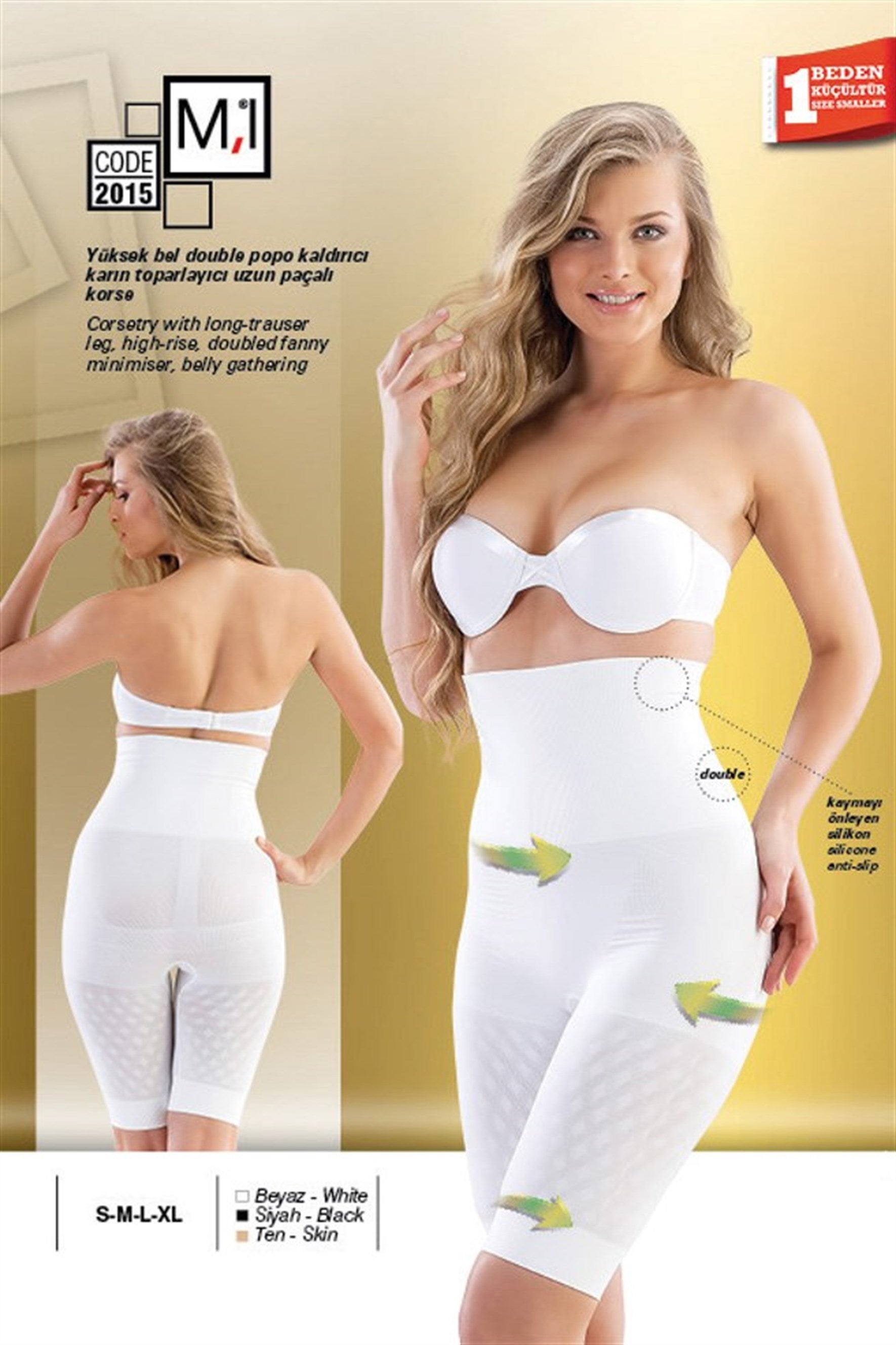 Emay 2015 Yüksek Bel Double Karın Toparlayıcı Uzun Paçalı Dikişsiz Lohusa Korse - Rimel Homewear