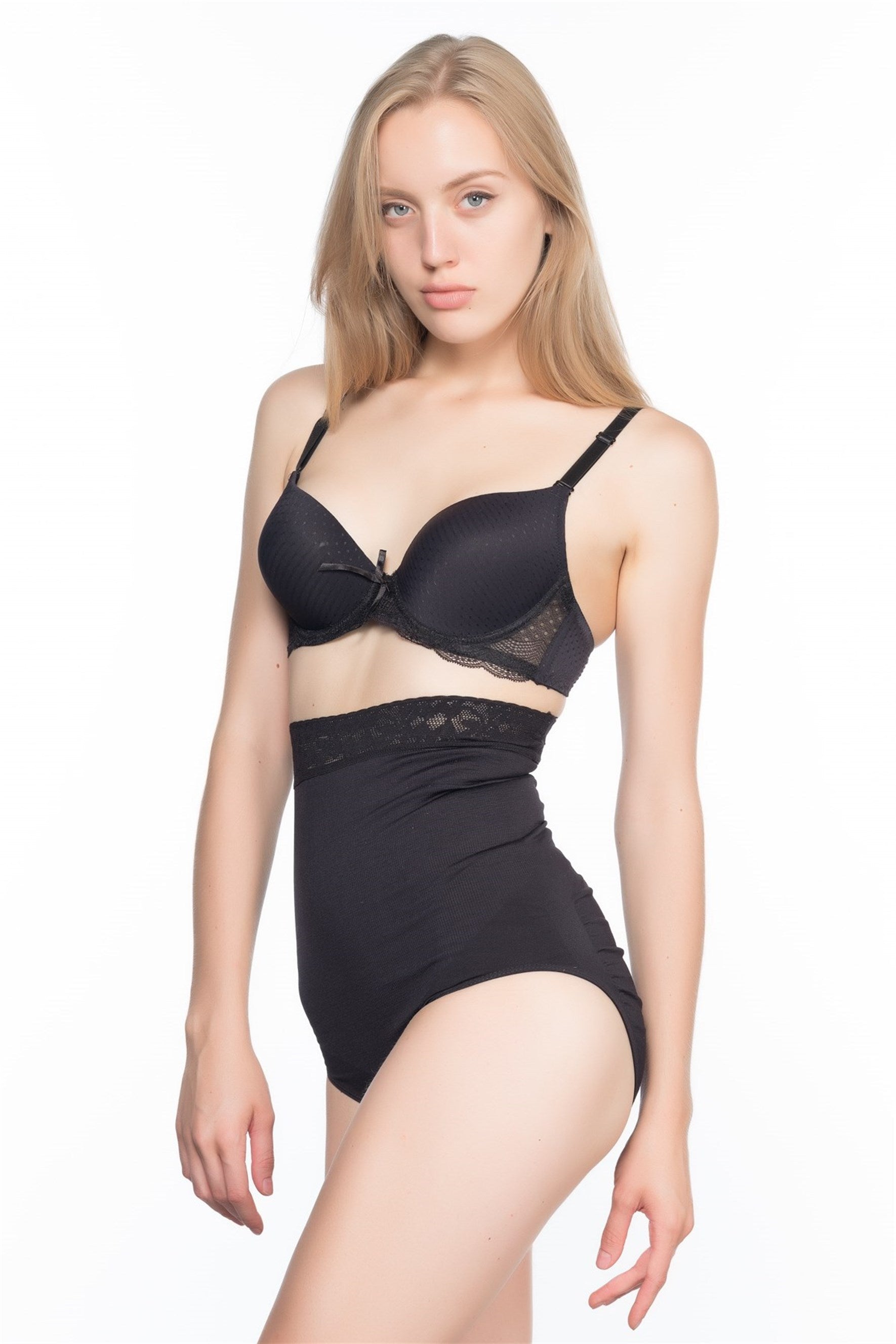 Emay 2028 Dikişsiz İz Yapmaz Beli Dantelli Silikonlu Slip Lohusa Korse - Rimel Homewear