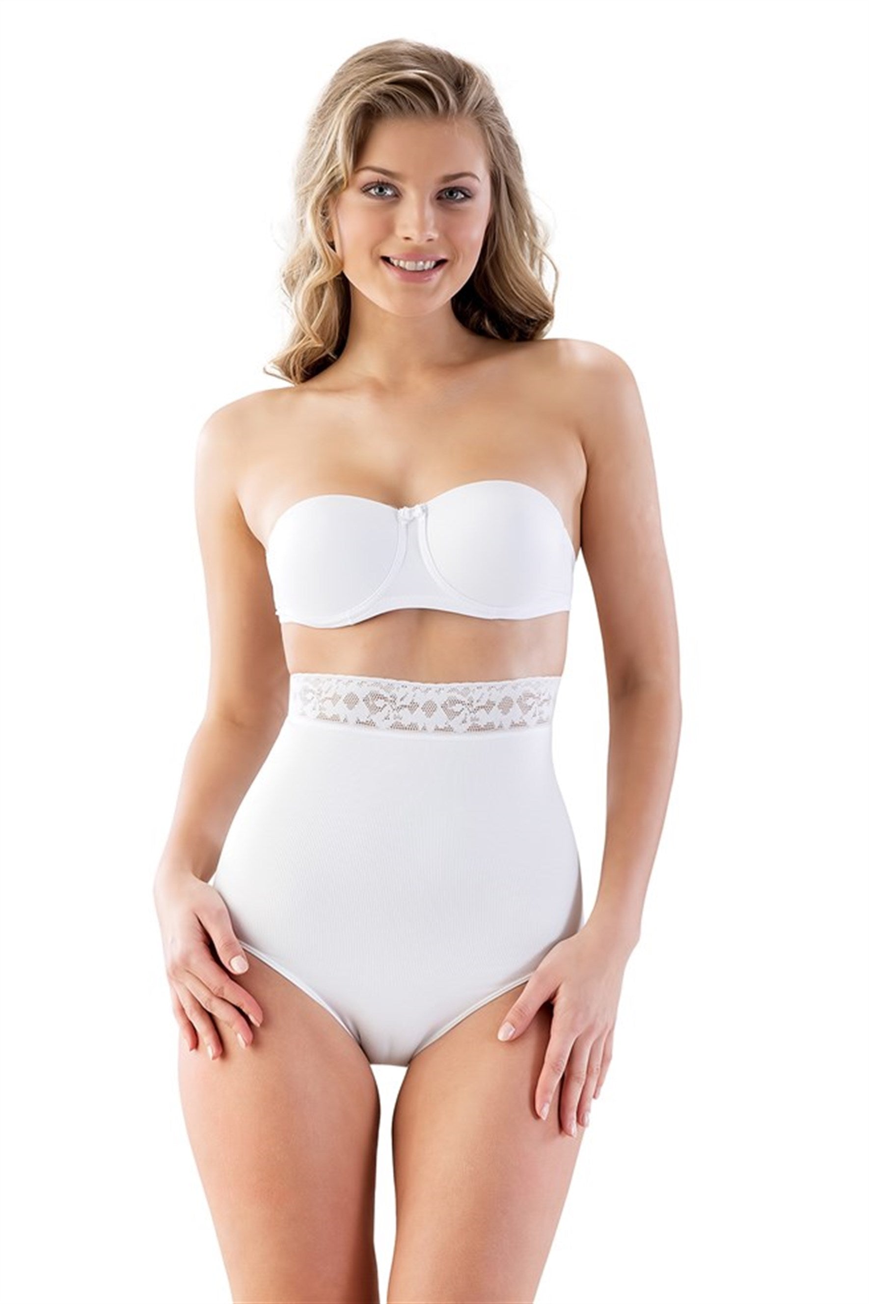 Emay 2028 Dikişsiz İz Yapmaz Beli Dantelli Silikonlu Slip Lohusa Korse - Rimel Homewear