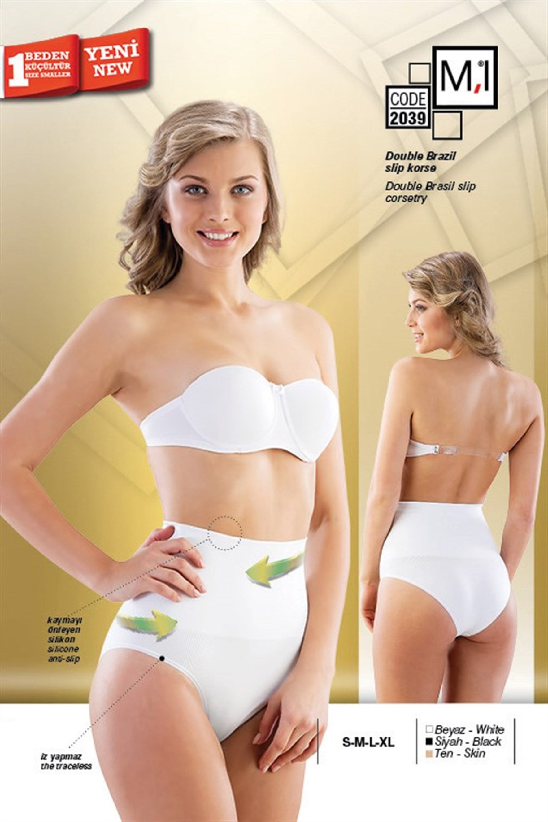 Emay 2039 Dikişsiz Double İz Yapmaz Slip Lohusa Korse - Rimel Homewear