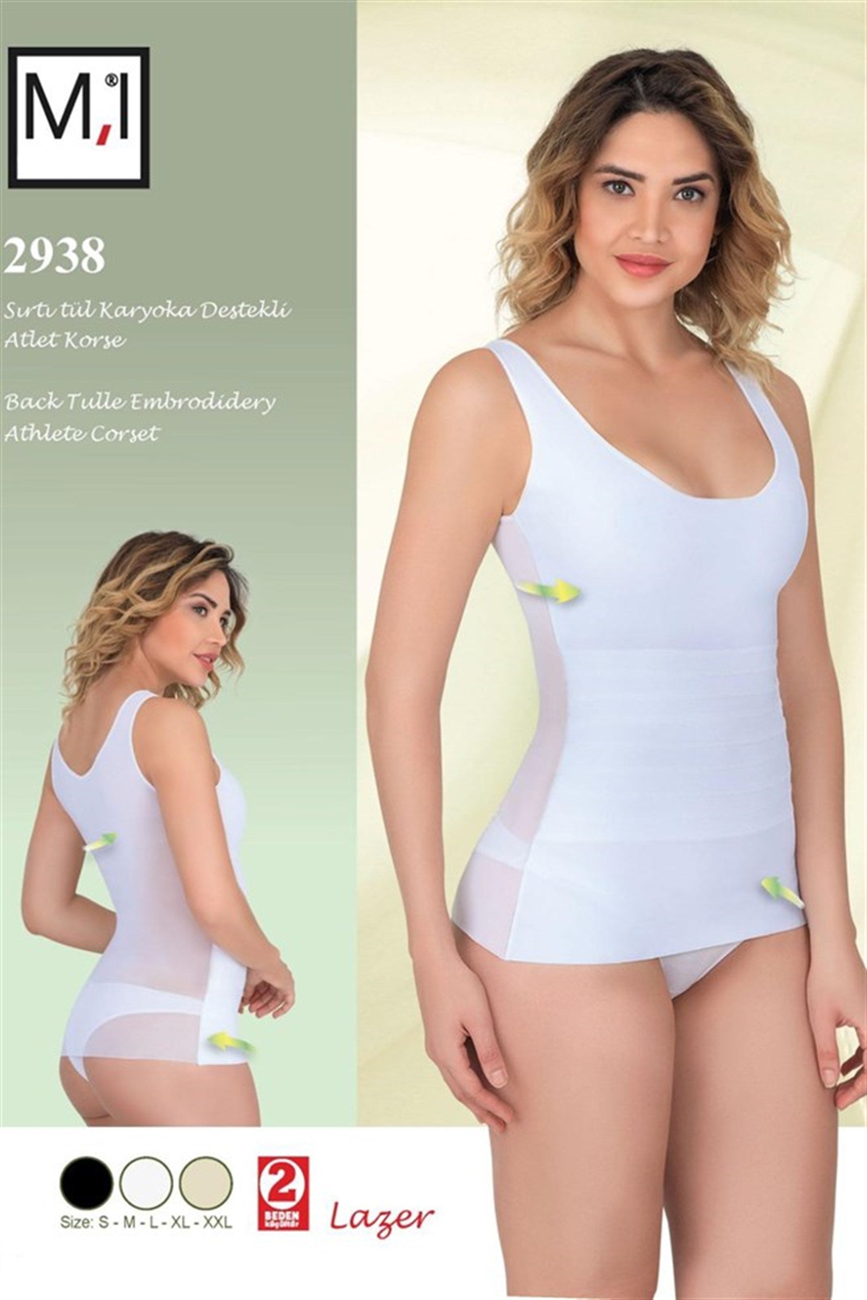 Emay 2938 Sırtı Tül Karyoka Destekli Atlet Lohusa Korse - Rimel Homewear