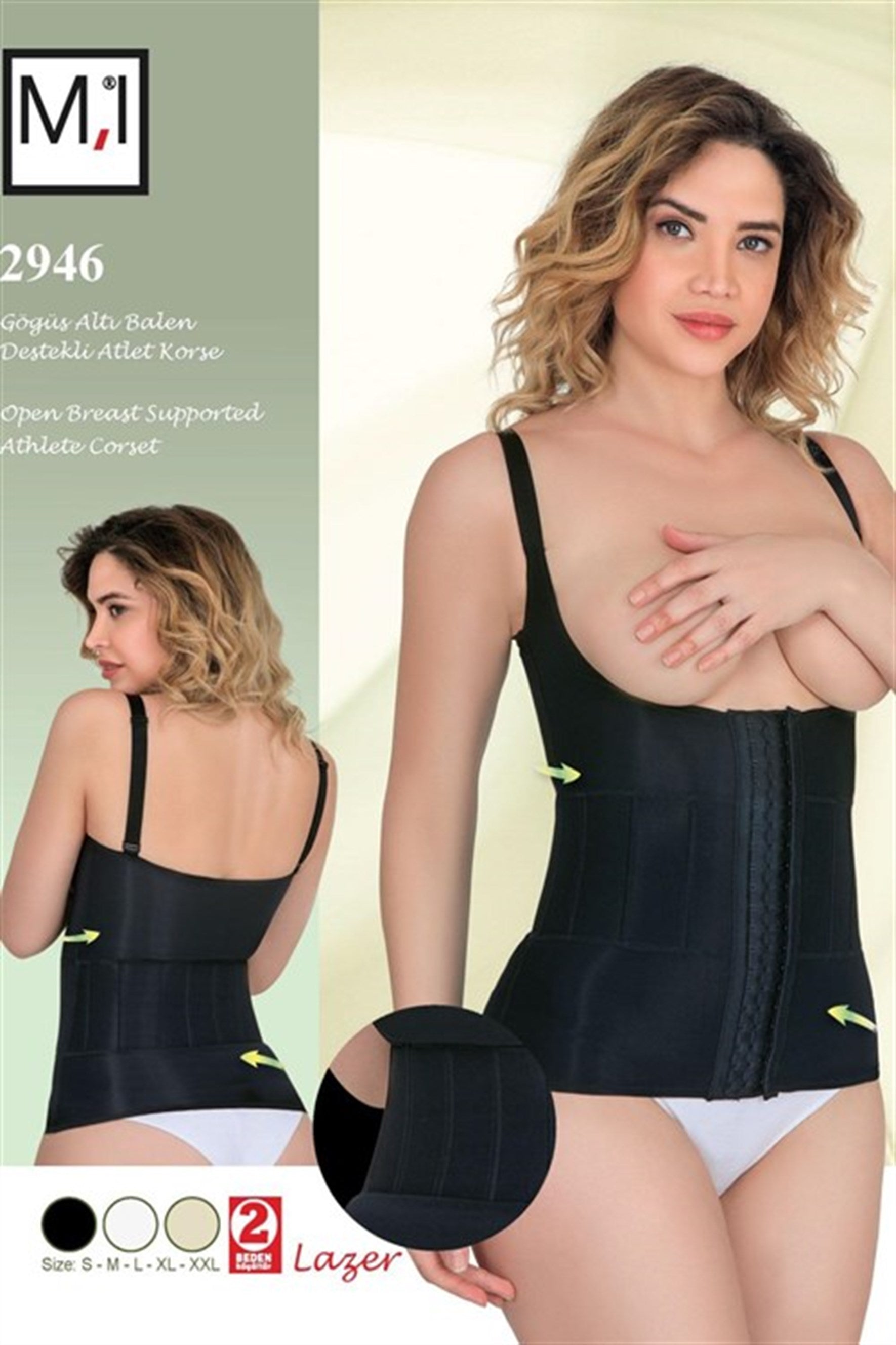 Emay 2946 Göğüs Altı Balen Destekli Atlet Lohusa Korse - Rimel Homewear