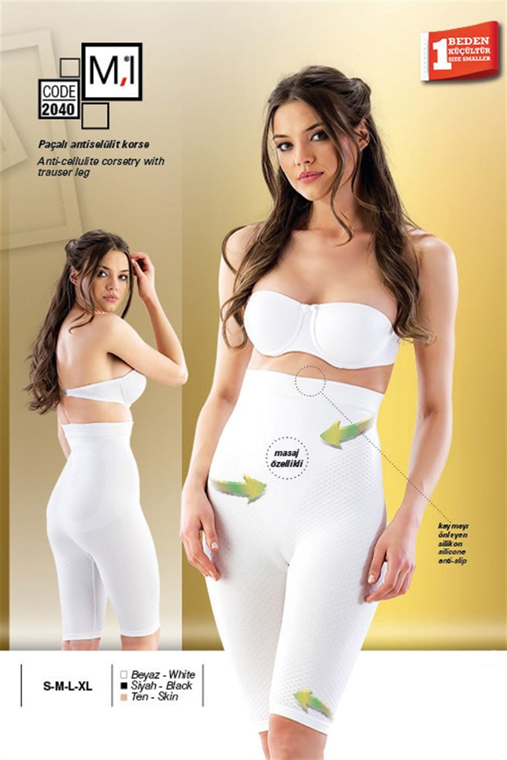 Emay 2040 Dikişsiz Antiselülit Paçalı Boxer Lohusa Korse - Rimel Homewear