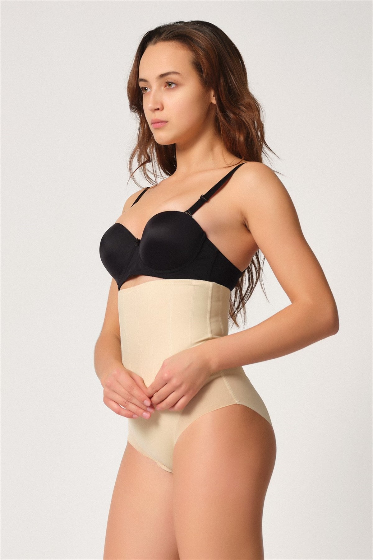 Emay 2945 Tül Karyokalı Lazer Slip Lohusa Korse Beyaz - Rimel Homewear