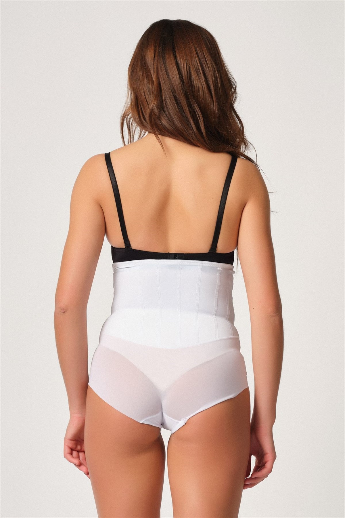 Emay 2945 Tül Karyokalı Lazer Slip Lohusa Korse Beyaz - Rimel Homewear